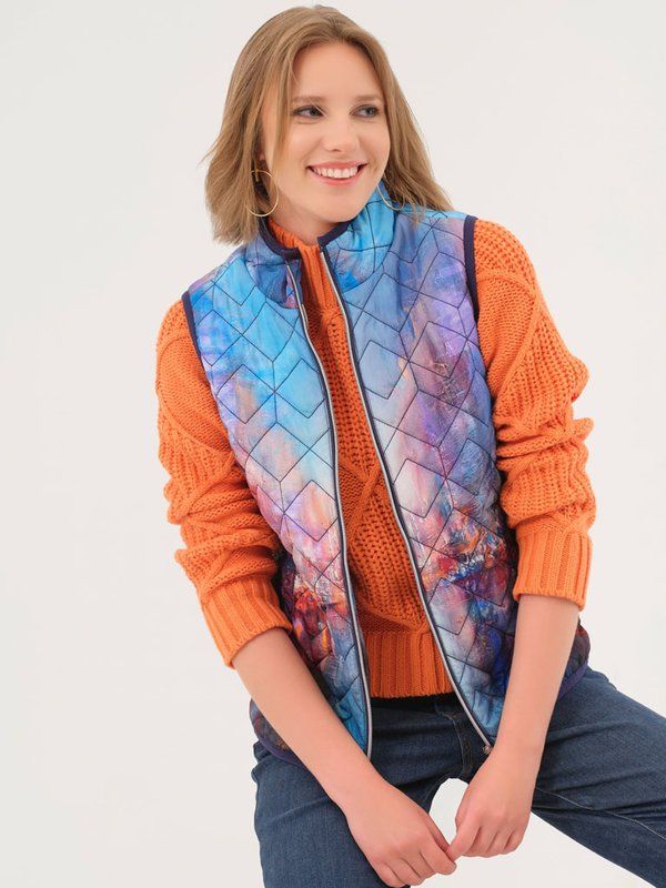 Combinar Chaleco Acolchado Estampado Chaleco Estampado Mujer
