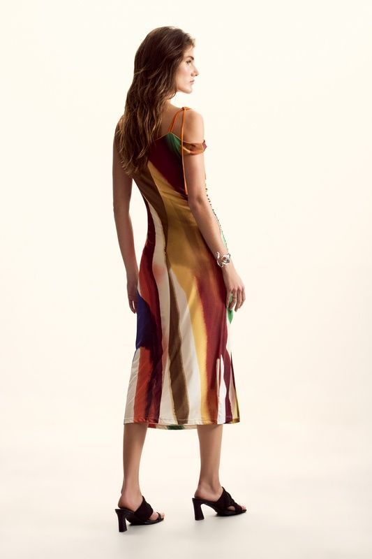 vestido Desigual rayas colores 26swvk17 - Imagen 4