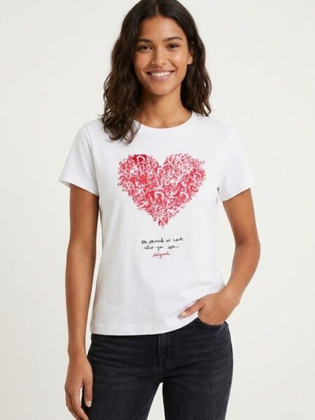 camiseta Desigual corazón letras 26swtk06
