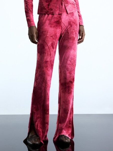 pantalón Desigual punto flores al tono 26swpk03