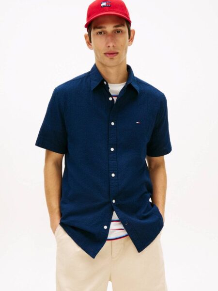 camisa Tommy manga corta lisa arrugada 22786