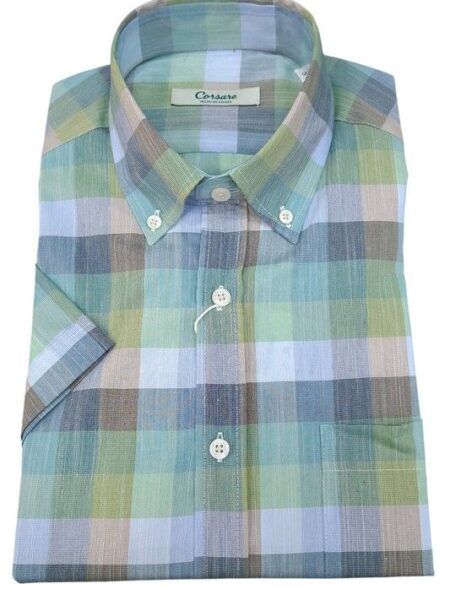 camisa Corsare manga corta cuadros barrica
